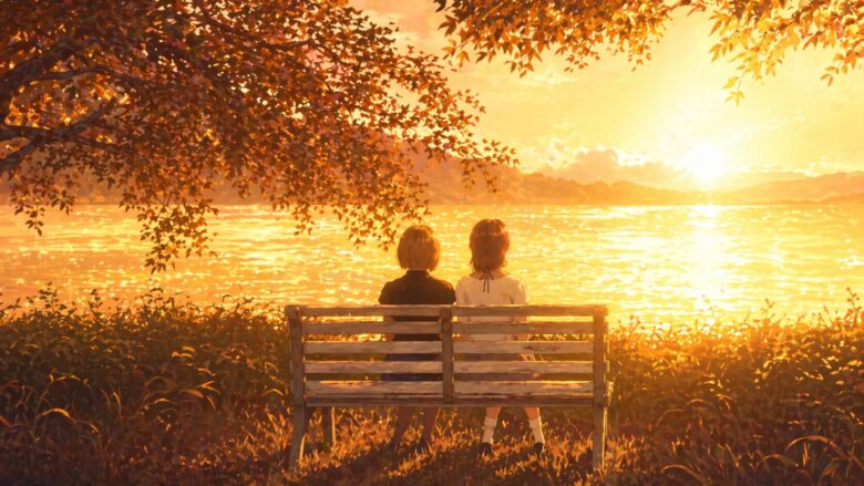 水神ダムを見ながら皆神村を想う澪と繭