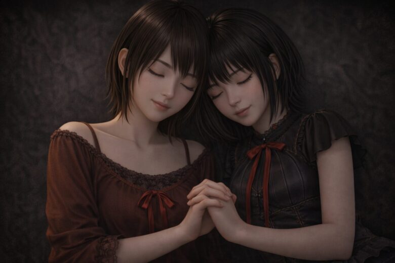 闇の中寄り添う澪と繭